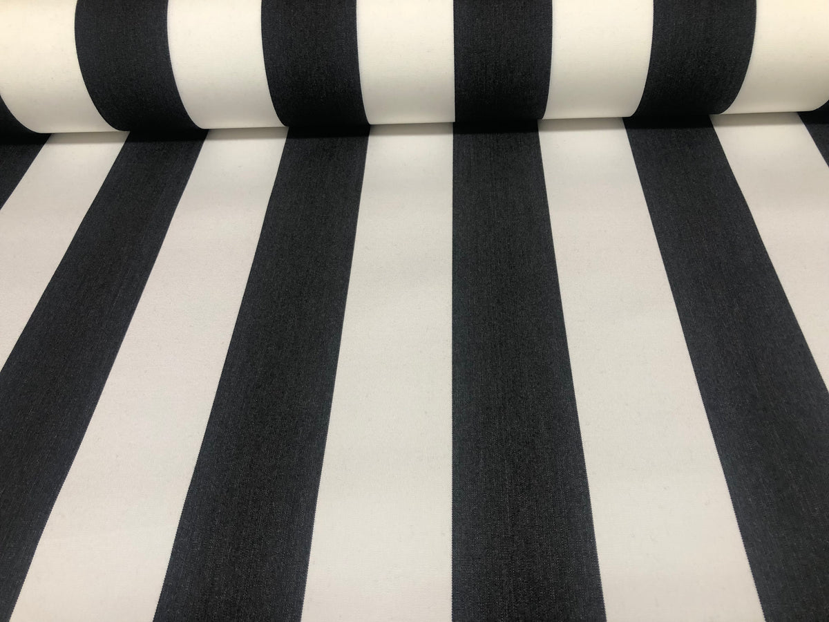 Canopy Stripe Black/White Sunbrella Performance Fabric by The Yard - Ballard Designs