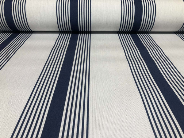 Danube Blue Stripe Awning Fabric